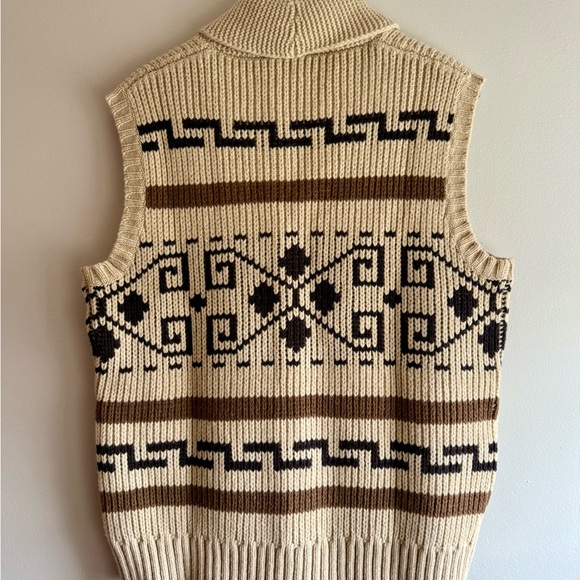 Pendleton Cream and Brown Knit Vest - Picture 2 of 6
